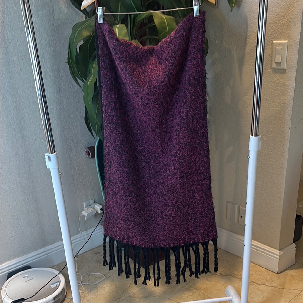 Elegant Purple Fringe Scarf